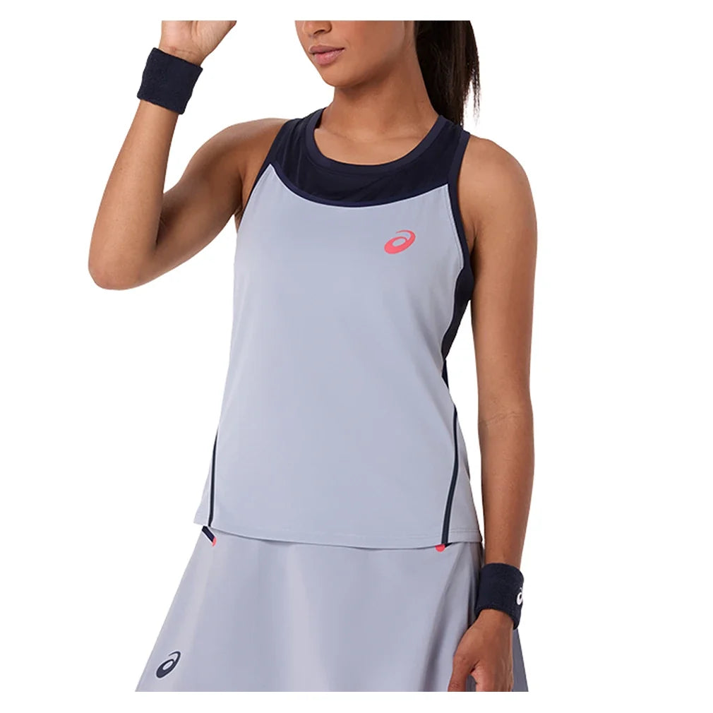 Women's Match Tennis Tank,Apparel,Asics,XS,400_GREY_BLUE,Tennis Express,2042A435_400