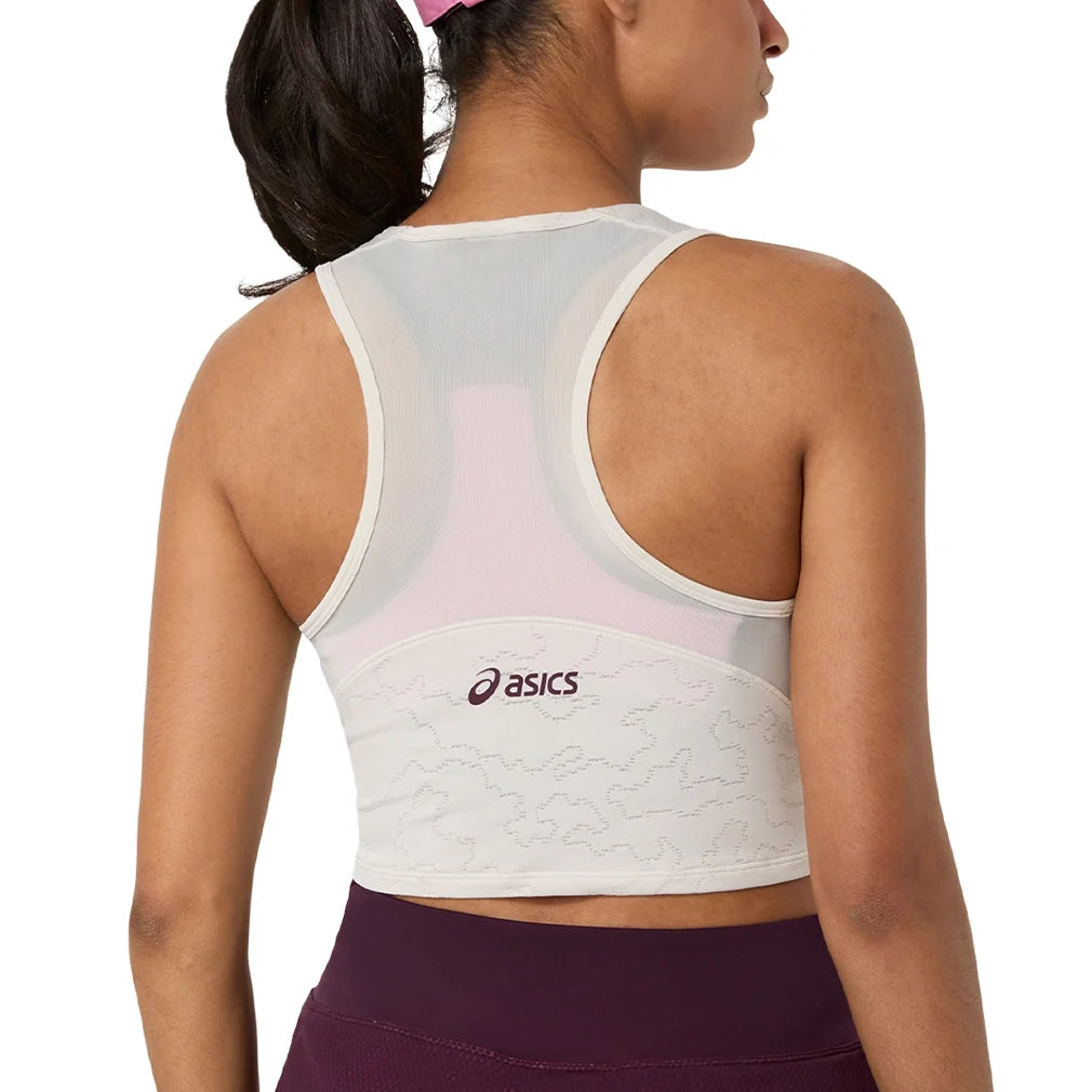 Women's New York Match Tennis Crop Top Soft Oat,Apparel,Asics,,,Tennis Express,2042A459_250_1