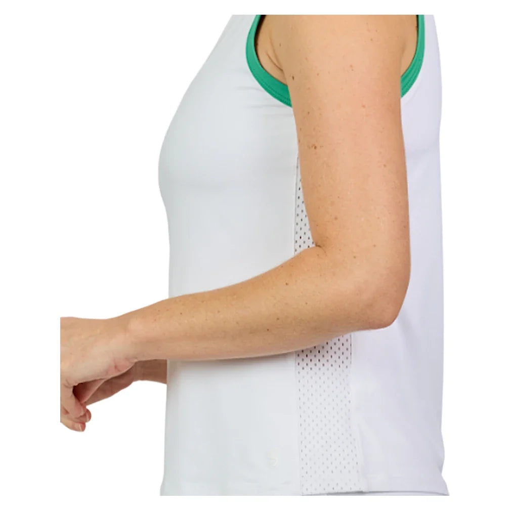 Women's Full Tennis Tank White and Alpine,Apparel,Sofibella,,,Tennis Express,2052ALW-3