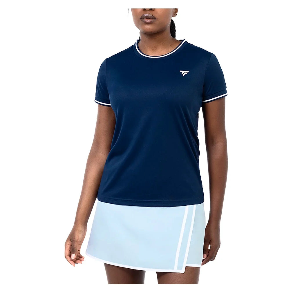 Women's Team Tech Tennis Tee,Apparel,Tecnifibre,Marine,XS,Tennis Express,22WTECMA6_1