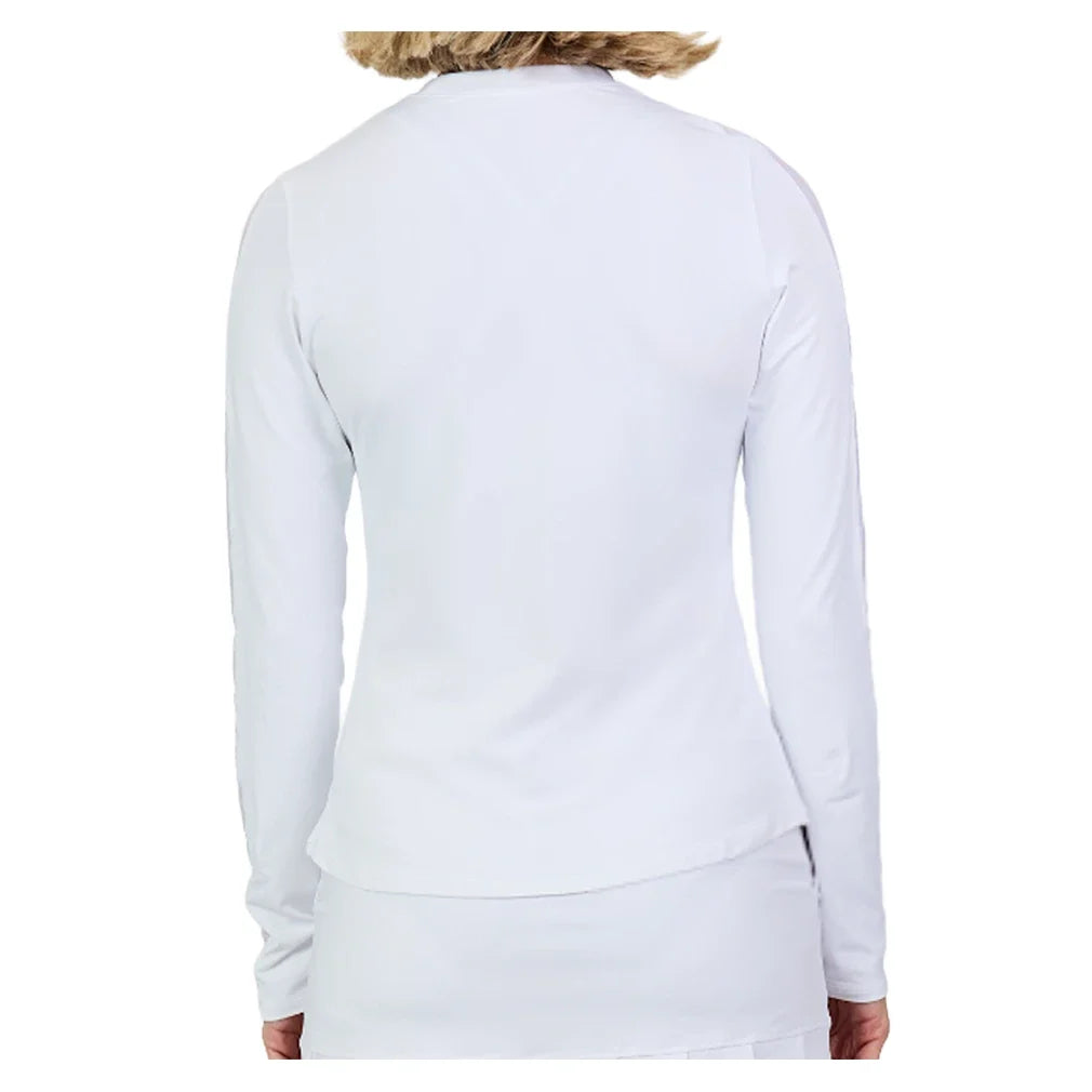 Women's Long Sleeve Tennis Top White,Apparel,Sofibella,,,Tennis Express,2346WST-1