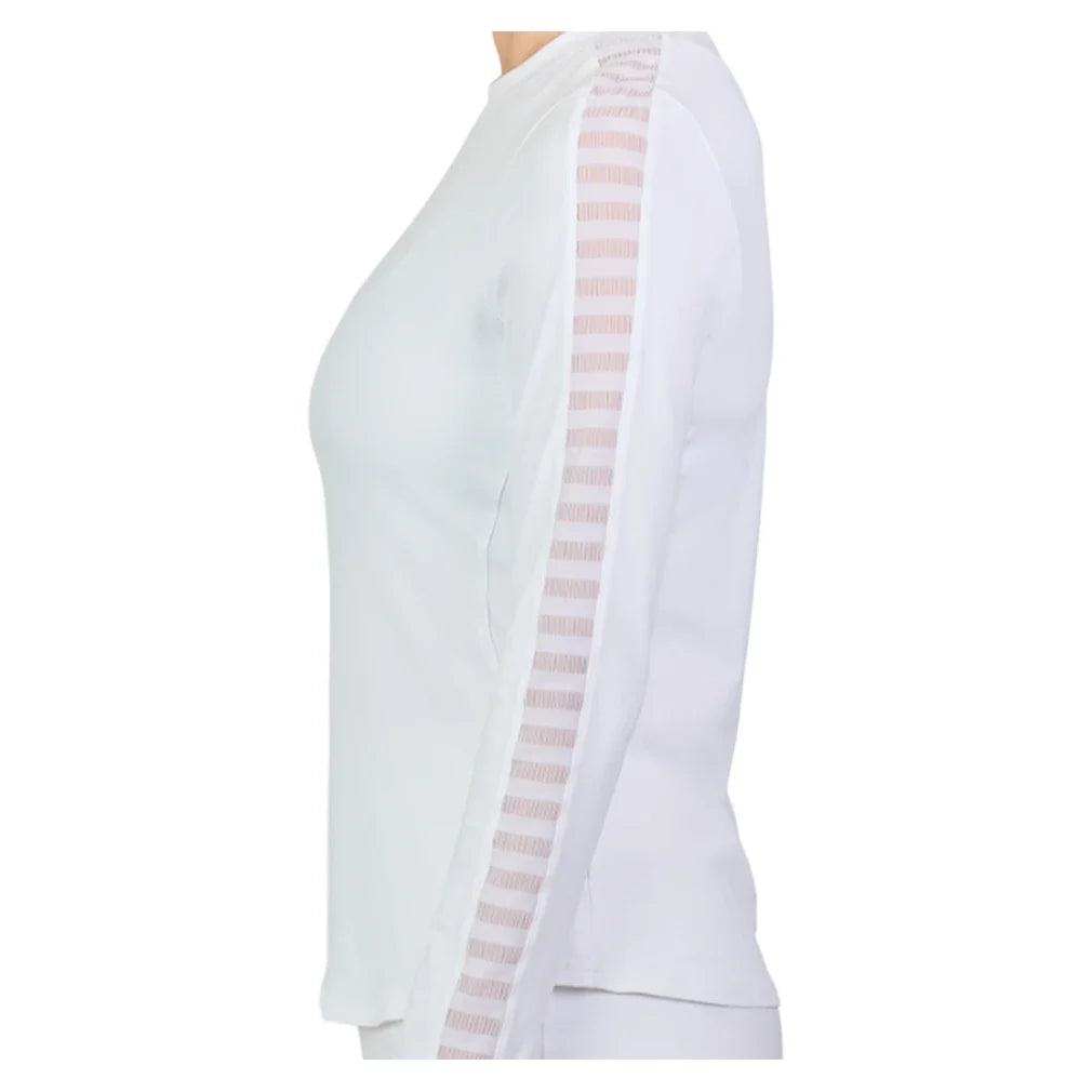 Women's Long Sleeve Tennis Top White,Apparel,Sofibella,,,Tennis Express,2346WST-3