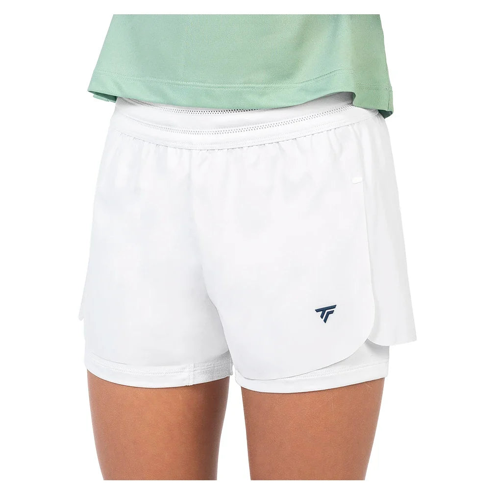 Women's Team Stretch Short,Apparel,Tecnifibre,White,XS,Tennis Express,23WSHOWH6_1