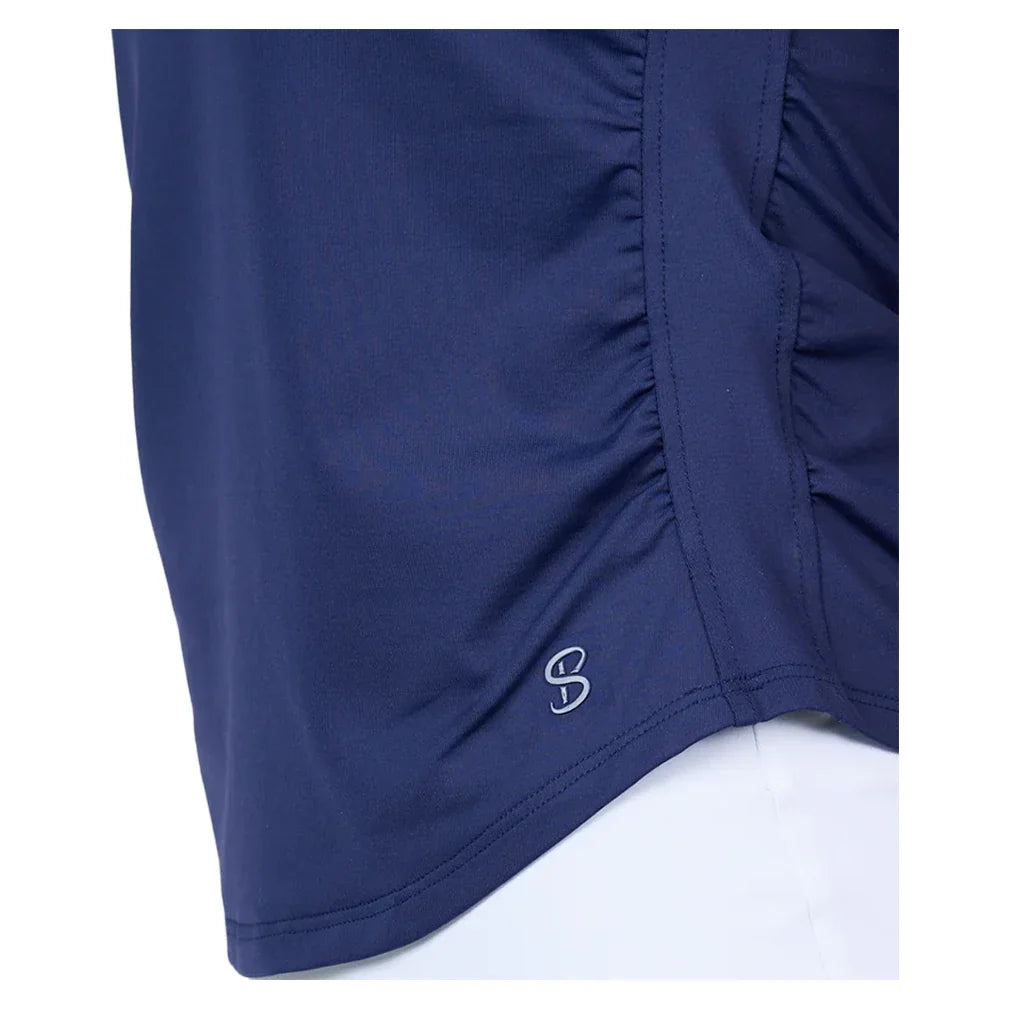 Women's Style Icons Short Sleeve Tennis Top Navy,Apparel,Sofibella,,,Tennis Express,2452-NVY-1