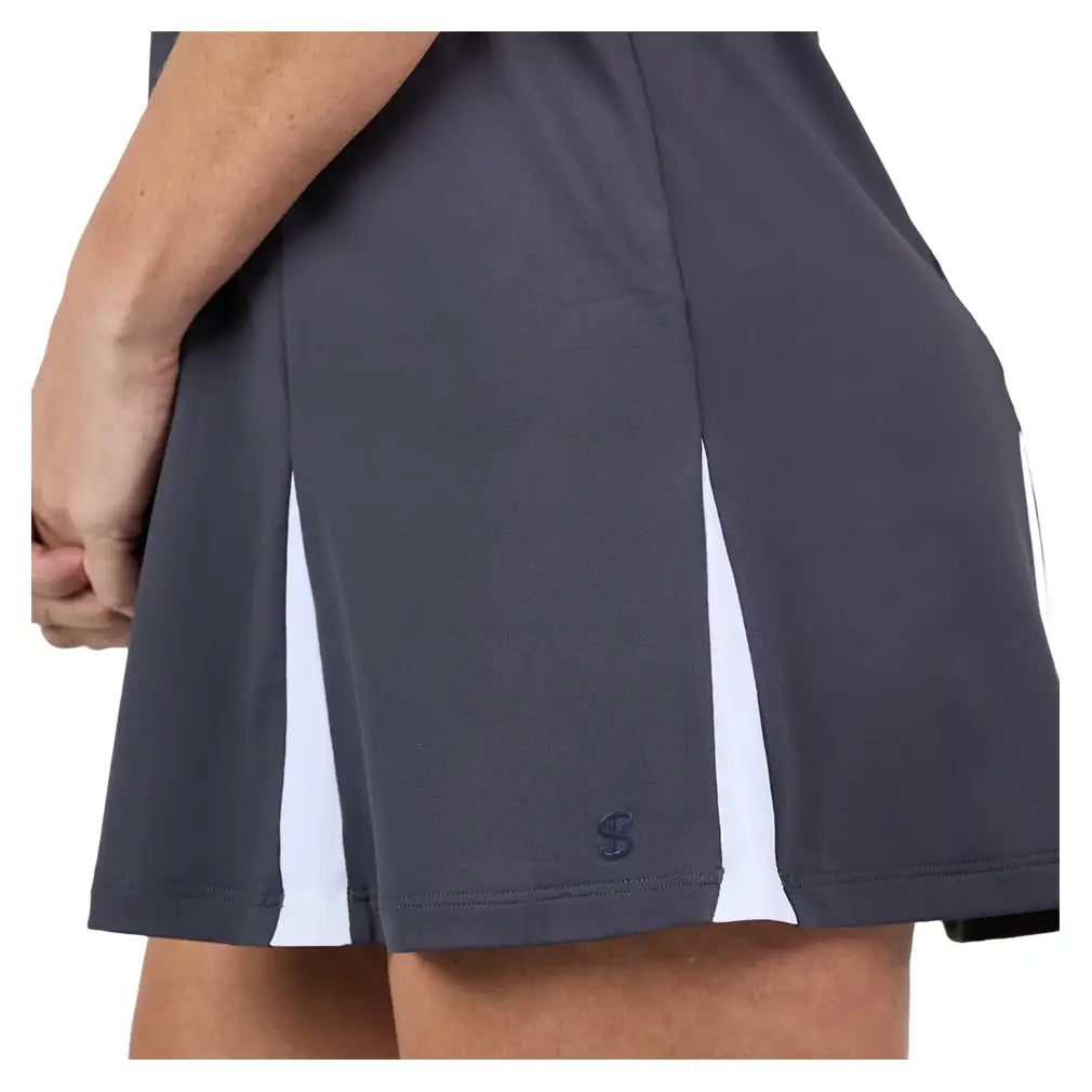 Women's Berry Fusion Tennis Dress Dark Grey and Berry Red,Apparel,Sofibella,,,Tennis Express,2455BEF-DKGS26-7