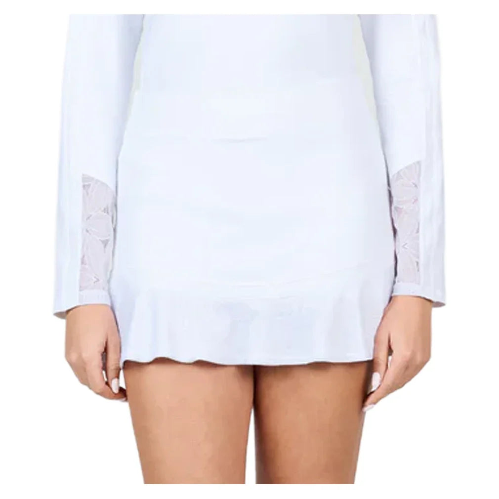 Women's White Lotus 14 Inch Tennis Skort,Apparel,Sofibella,White,XS,Tennis Express,2460WLO-WHT