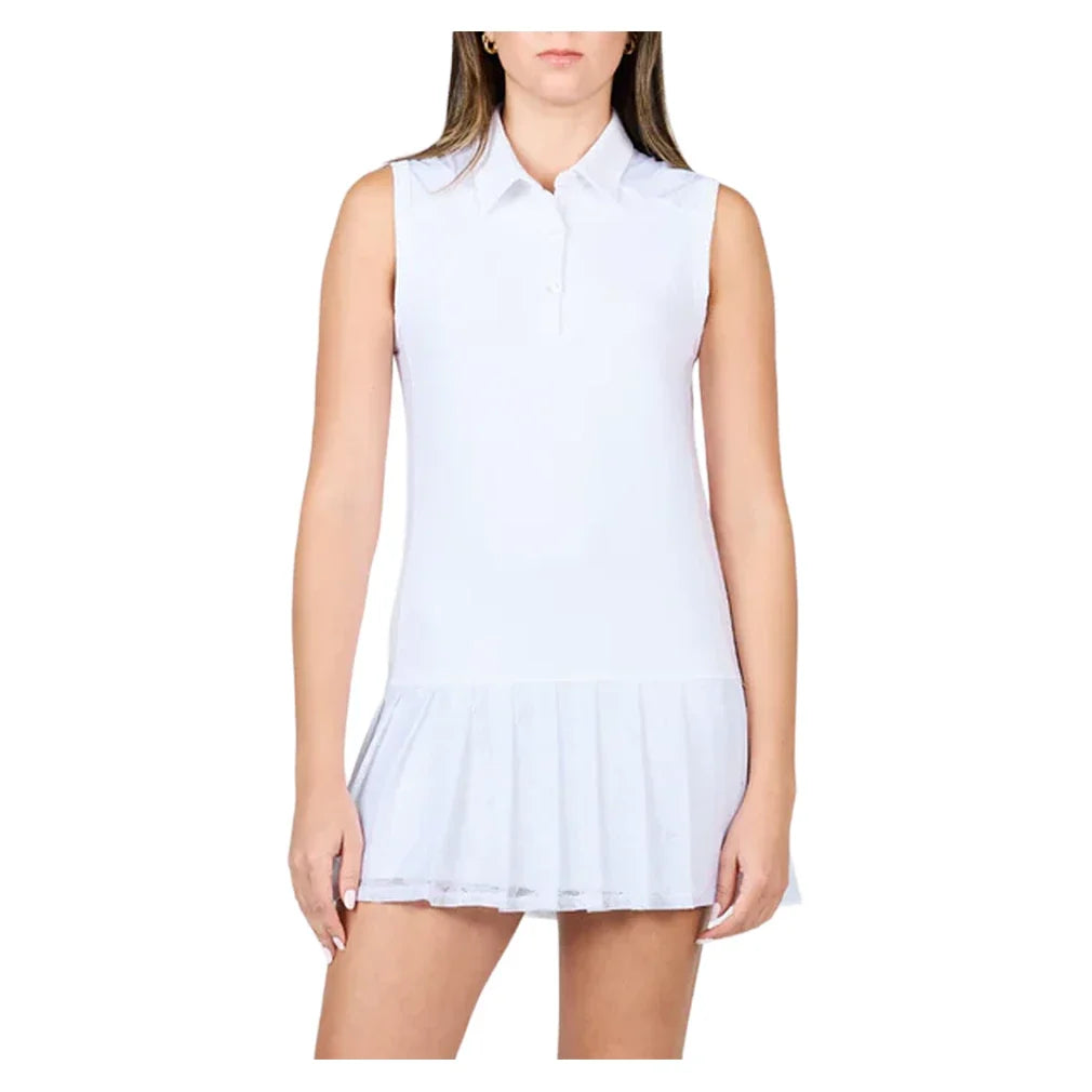 Women's White Lotus Tennis Dress,Apparel,Sofibella,White,XS,Tennis Express,2479WLO-WHT