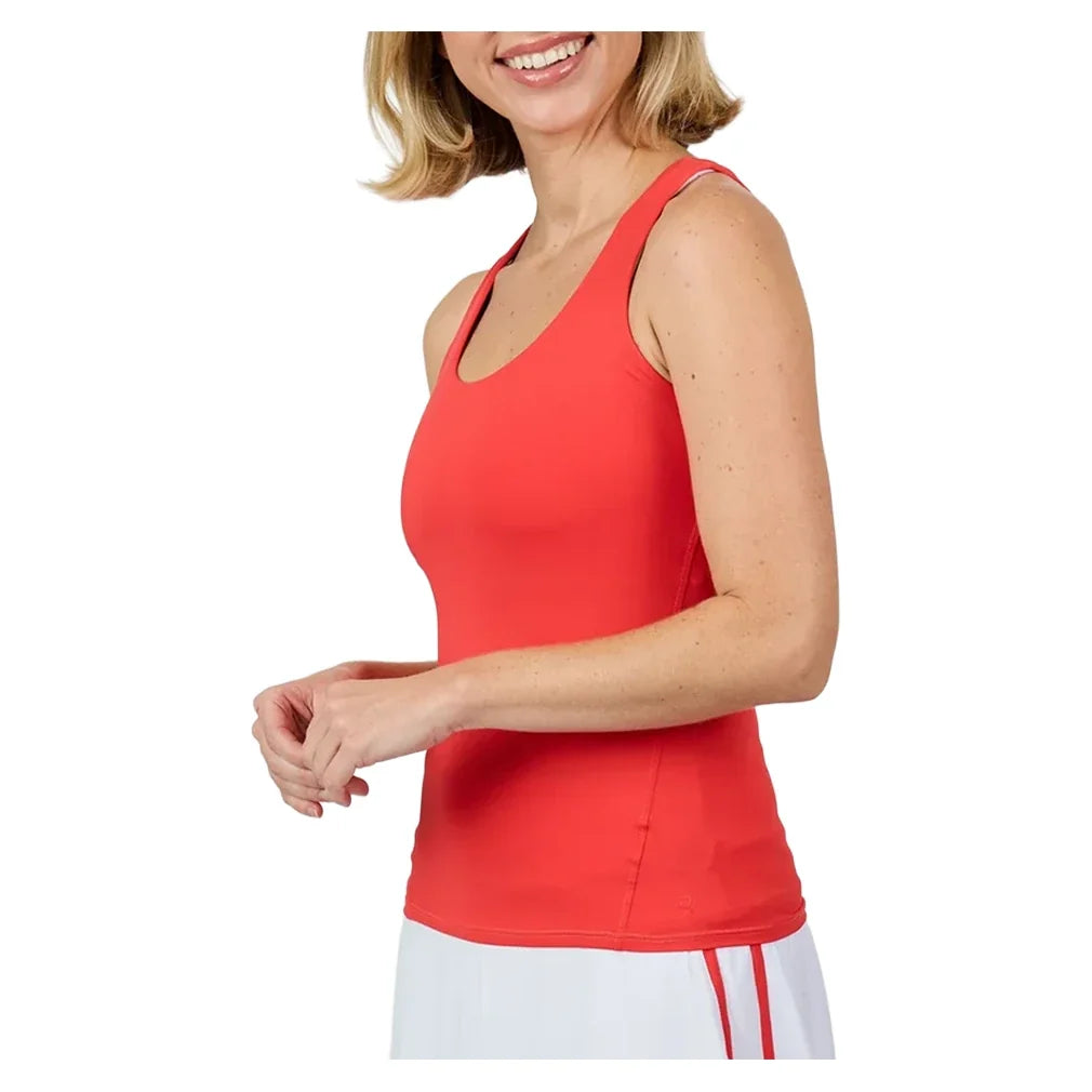 Women's Tennis Tank Hibiscus,Apparel,Sofibella,,,Tennis Express,2487-HIB-2