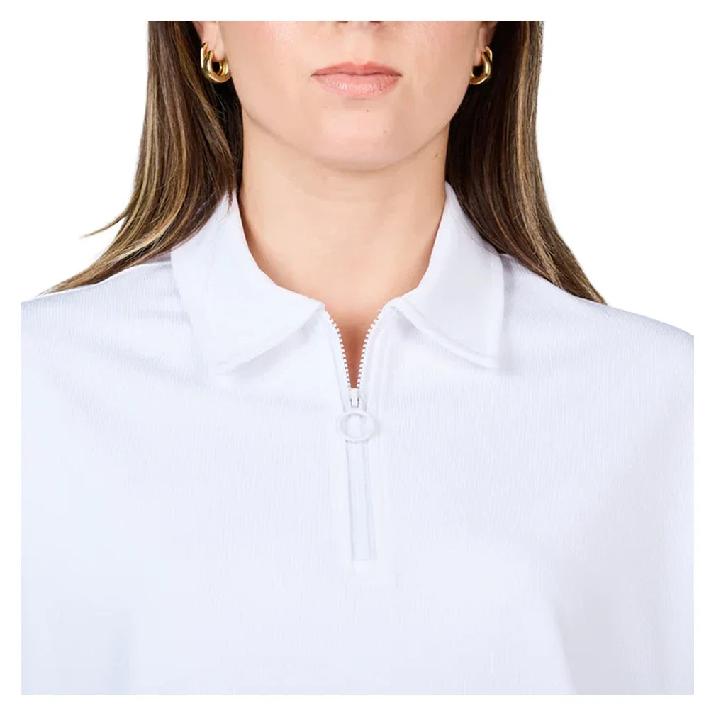 Women's Staples Tennis Pullover White,Apparel,Sofibella,,,Tennis Express,2612-WHT-2