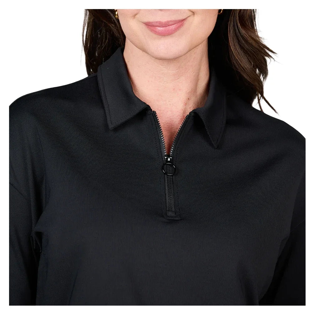 Women's Pullover Tennis Top,Apparel,Sofibella,,,Tennis Express,2612STP-Black1