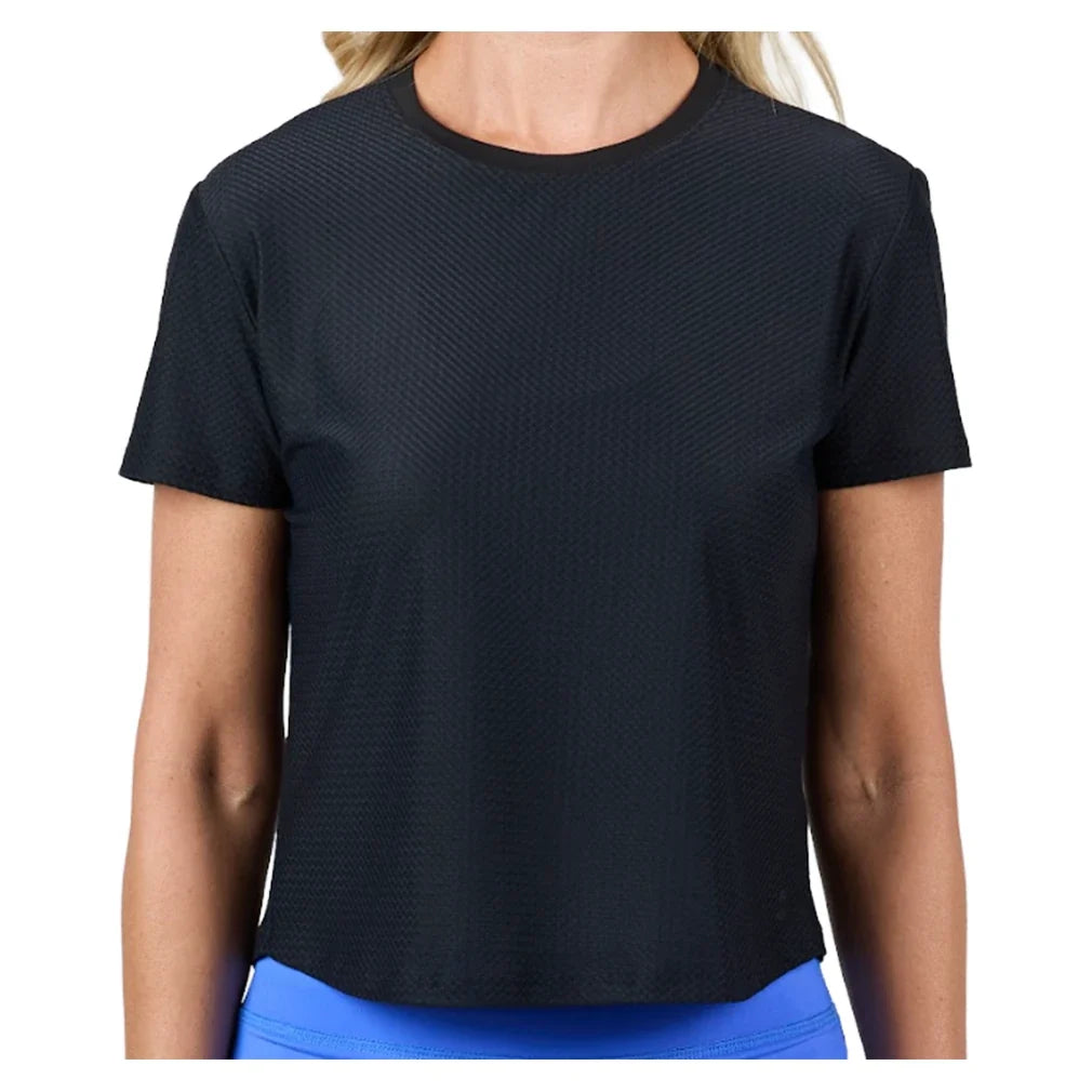 Women's Short Sleeve Tennis Top,Apparel,Sofibella,Black,XS,Tennis Express,2613STP_6e6ab49c-1bd3-4c5d-b7a7-e90947c4b422