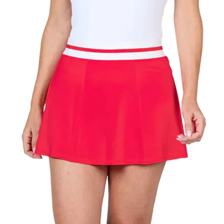 Women's UV 14 Inch High-Waist Tennis Skort-Apparel-Sofibella-2617-Red-702255Tennis Express