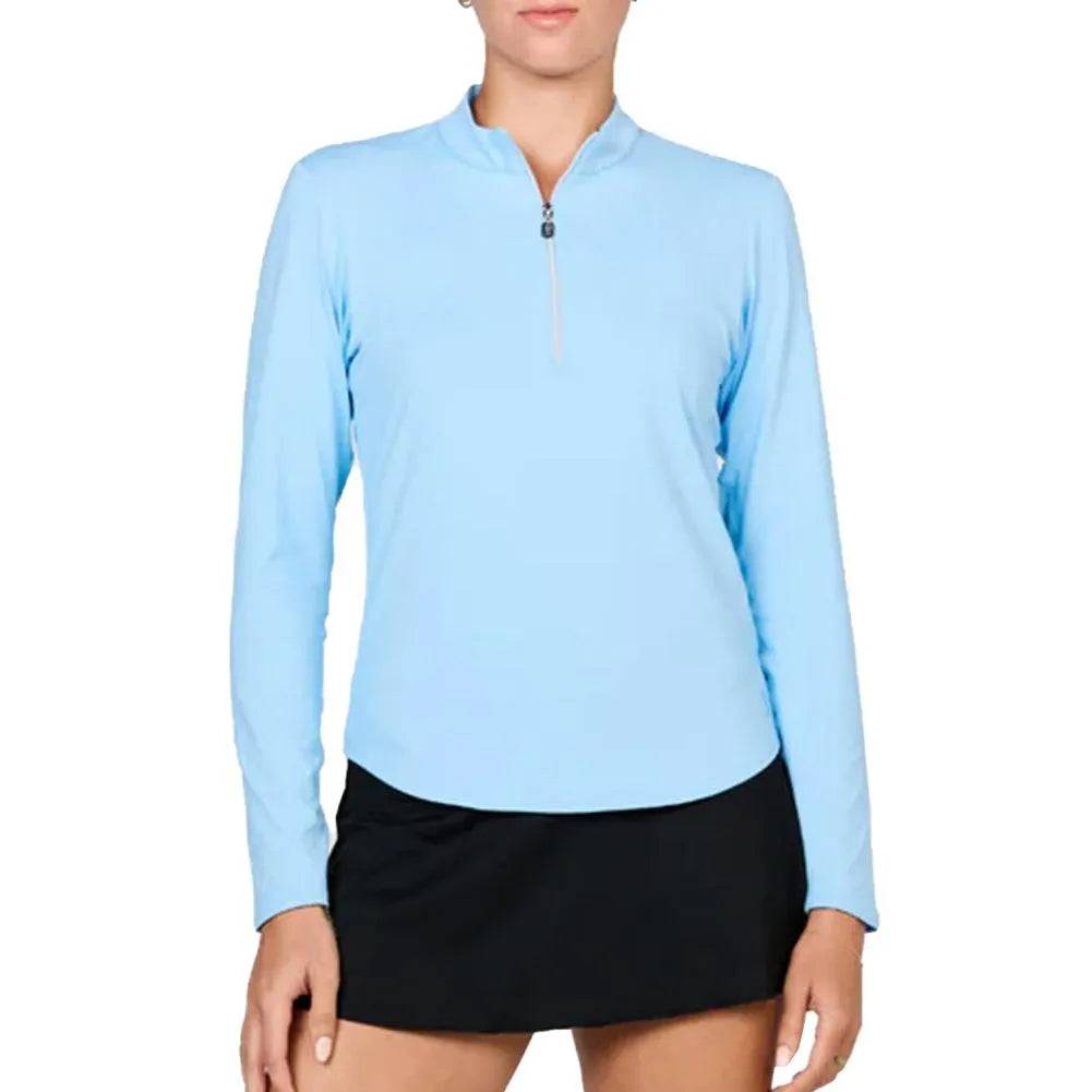 Women's UV Long Sleeve Tennis Top-Apparel-Sofibella-2620-S25-Blue-Tennis Express