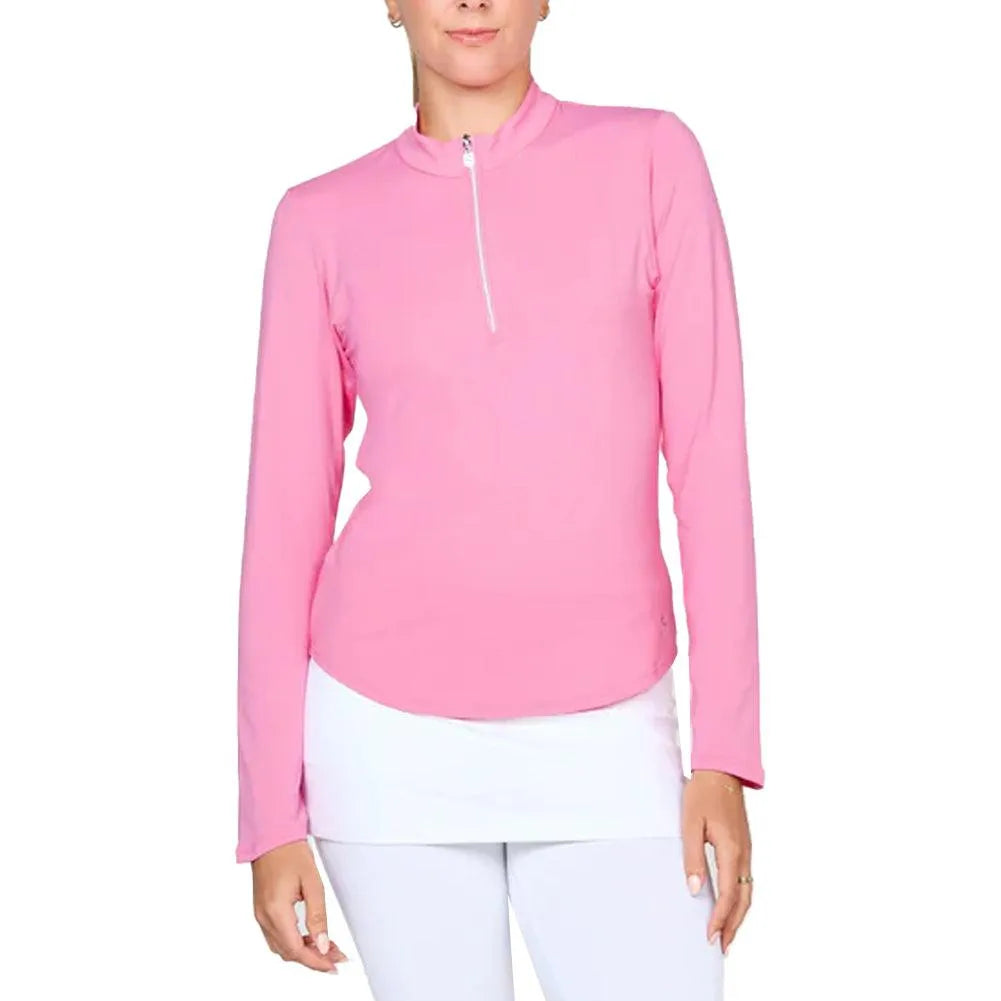 Women's UV Long Sleeve Tennis Top-Apparel-Sofibella-2620-S25-Rose-Tennis Express