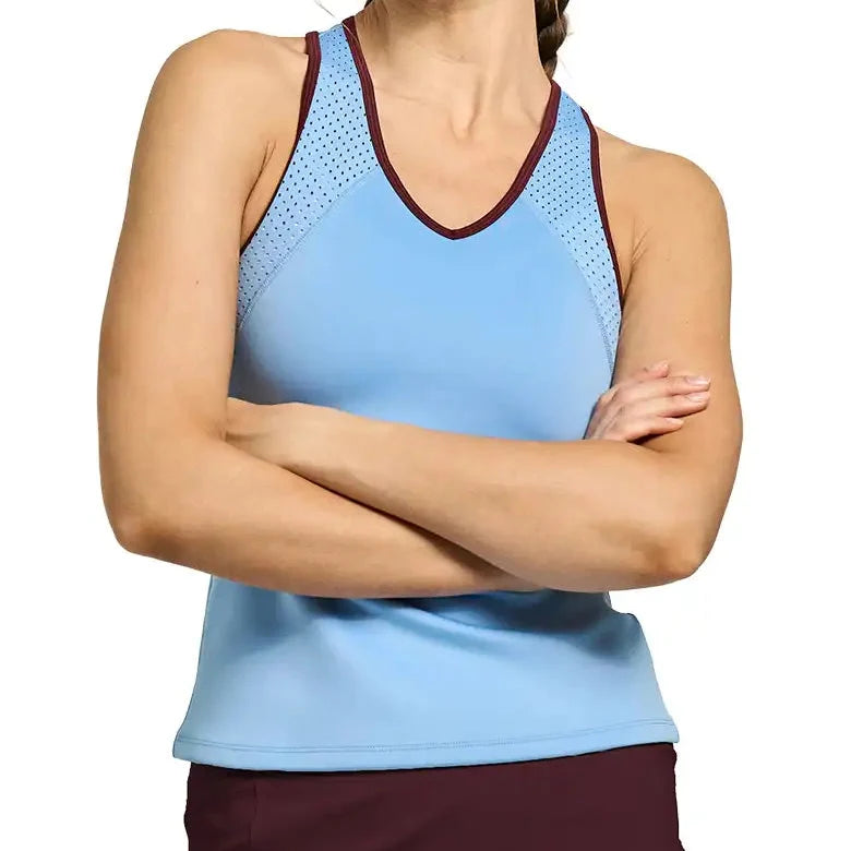 Women's Starter Tennis Tank Bluebell and Cabernet,Apparel,Lija,Bluebell/Cabernet,XS,Tennis Express,26A-1984F26-3