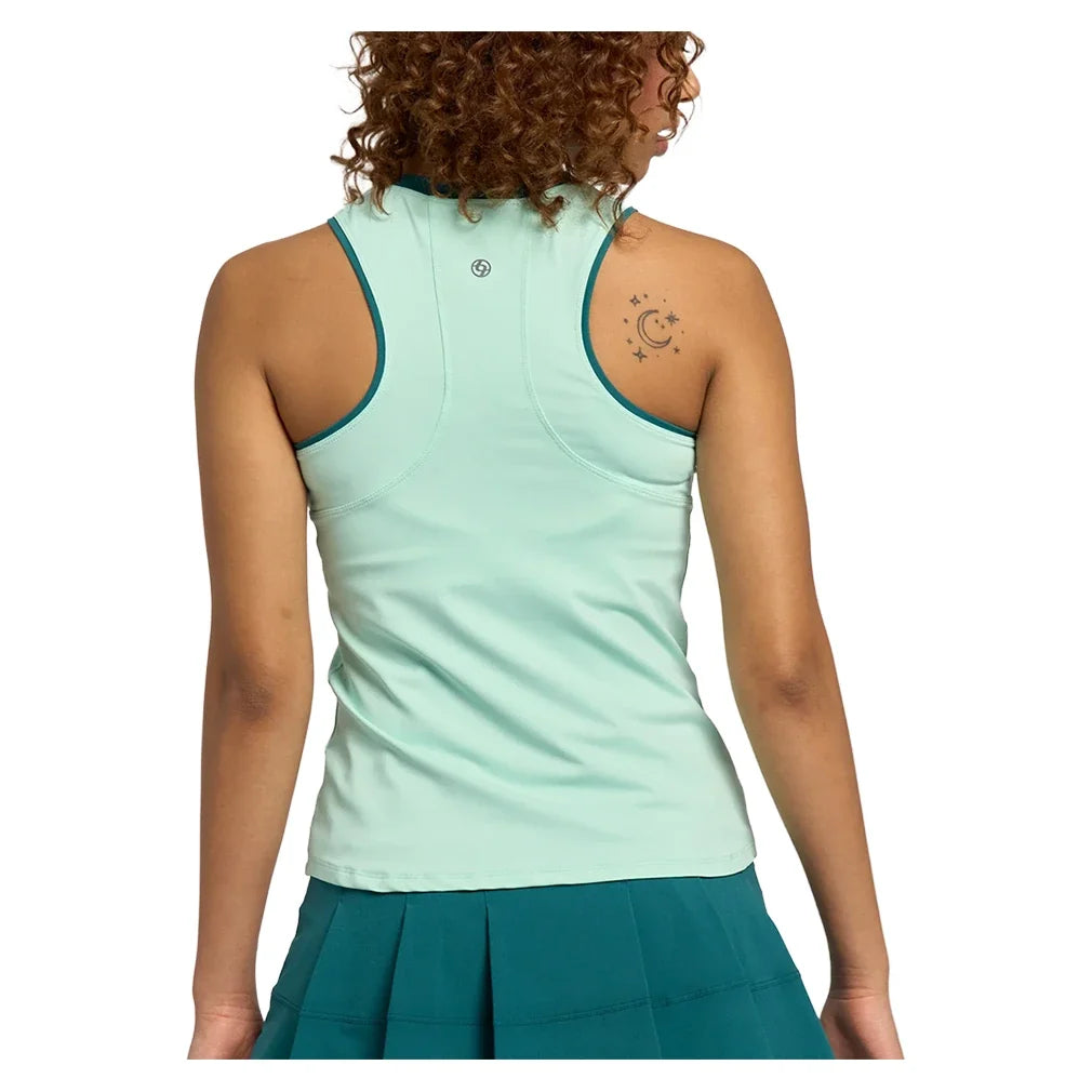 Women's Gracey Tennis Tank Electric Mint and Everglade,Apparel,Lija,,,Tennis Express,26S-1983T3-1