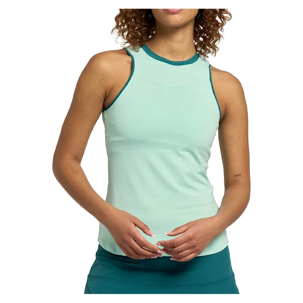 Women's Gracey Tennis Tank Electric Mint and Everglade,Apparel,Lija,Electric Mint/Everglade,XS,Tennis Express,26S-1983T3_06a5cfe0-a641-4d75-aab2-ad0a0fc98374