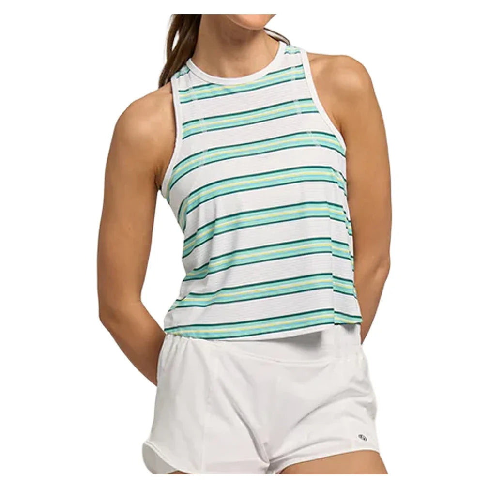 Women's Shift Printed Tennis Tank Everglade Stripe-Apparel-Lija-26S-1996T3-2-Tennis Express
