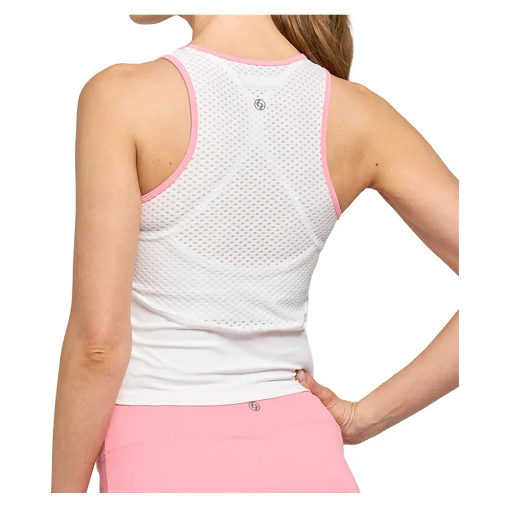 Women's Champiion Tennis Tank White and Sherbet,Apparel,Lija,,,Tennis Express,26S-1998T5-1