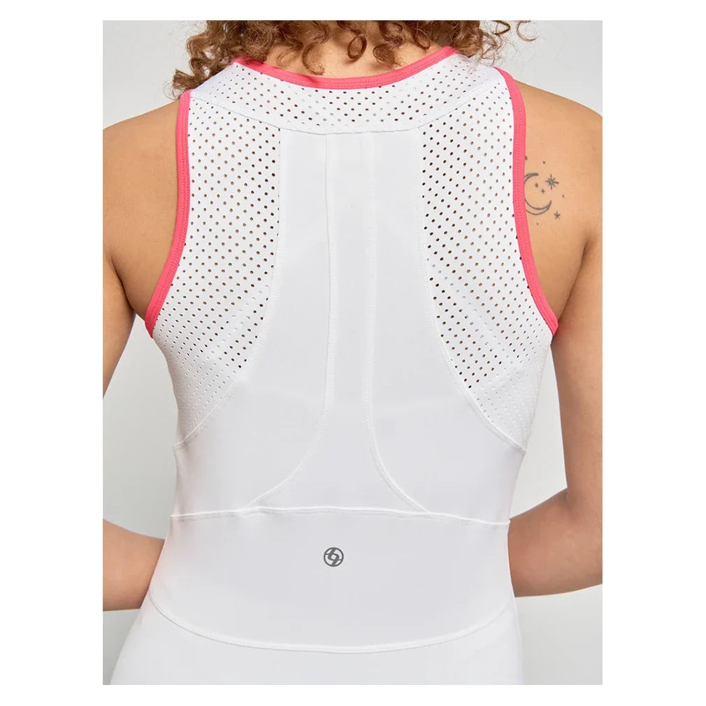 Women's City Tennis Dress White and Hibiscus,Apparel,Lija,,,Tennis Express,26S-3227T5-4
