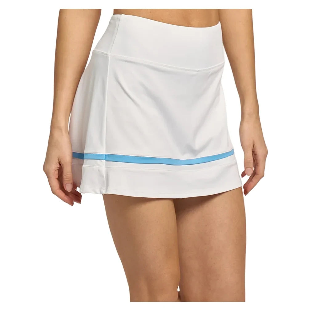 Women's 13 Inch Banded Arena Tennis Skort White and Blue Shores-Apparel-Lija-26S-4659T3-Tennis Express