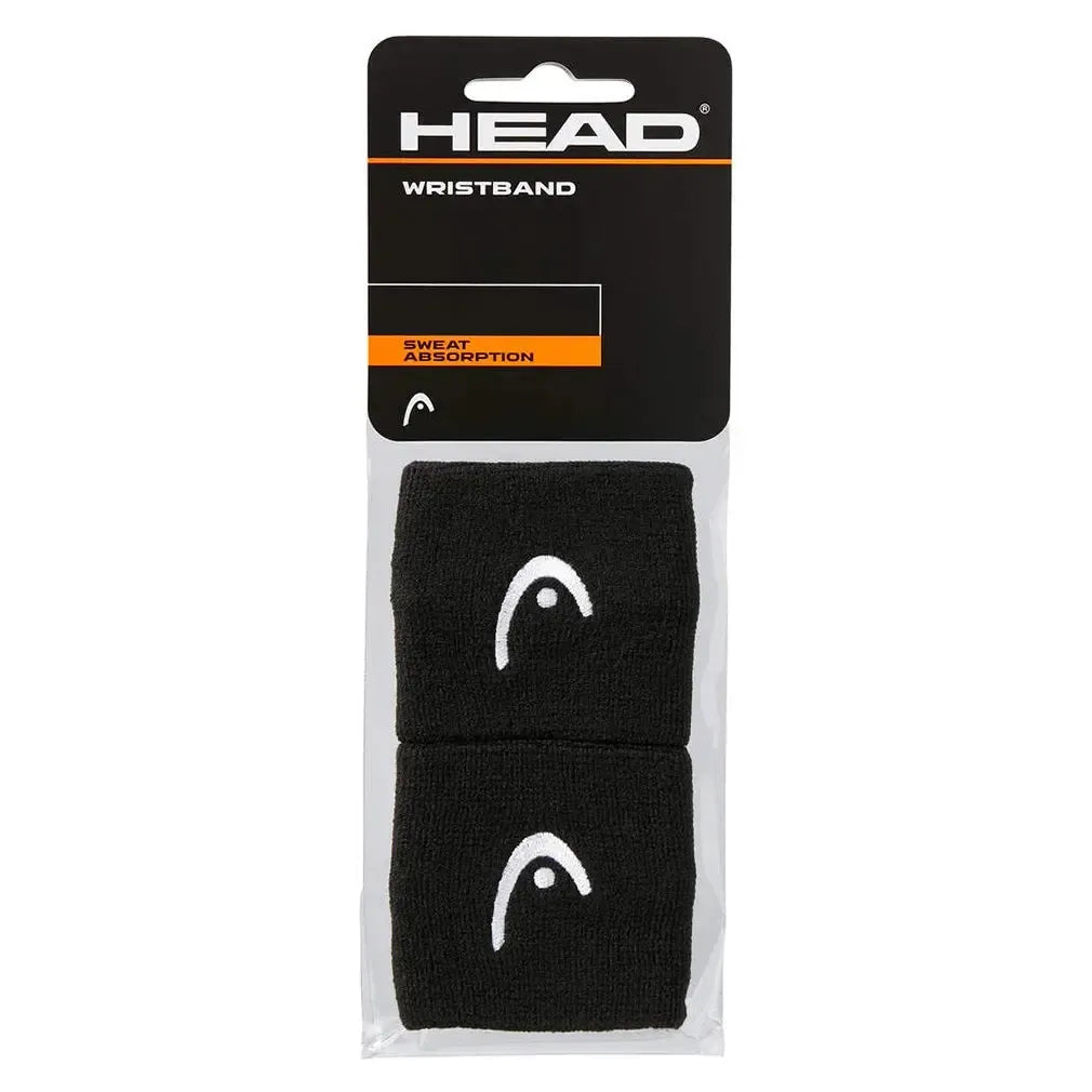 2.5 Inch Tennis Wristband 2 Pack Black-Accessories-Head-285050BLK-Tennis Express