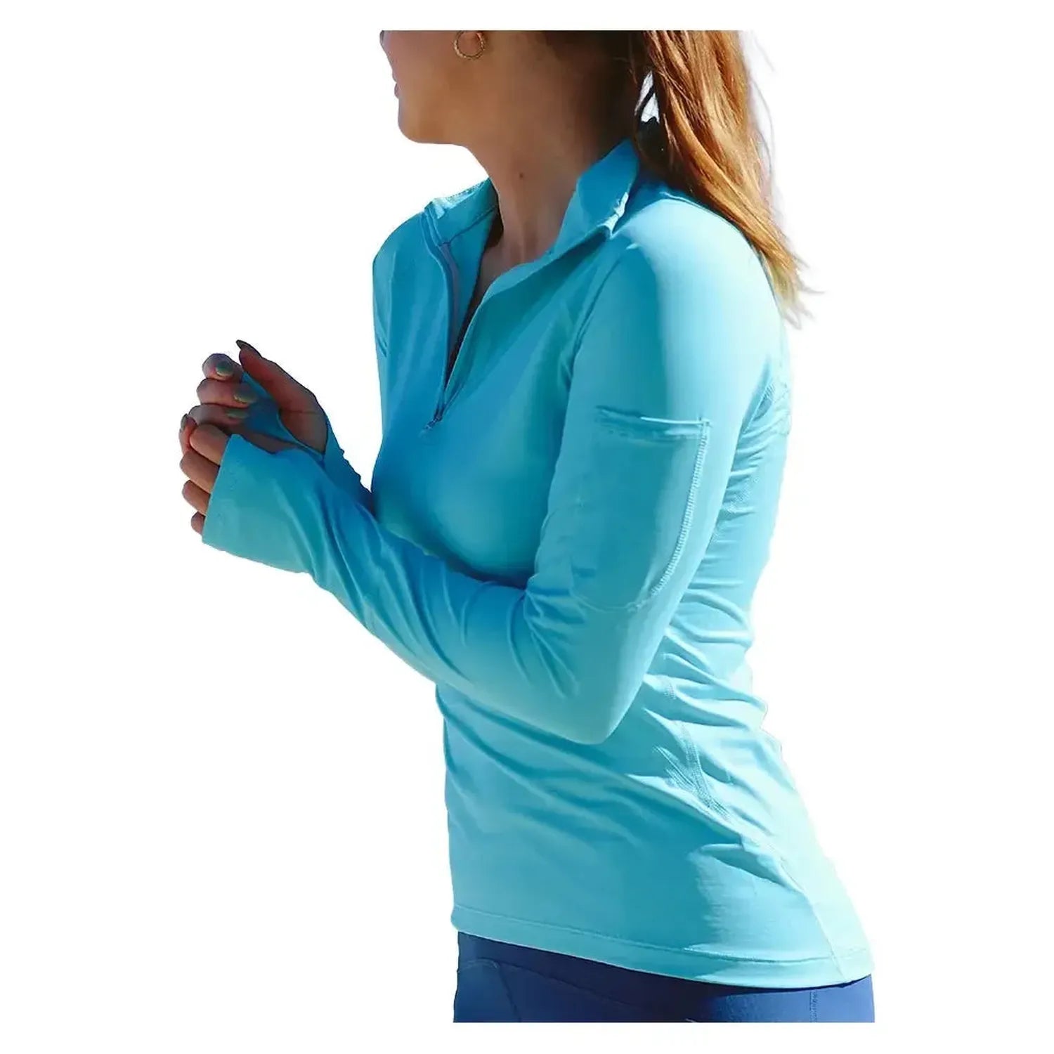 Women's Mock Zip Tennis Top-Apparel-BloqUV-3001-BB-Tennis Express