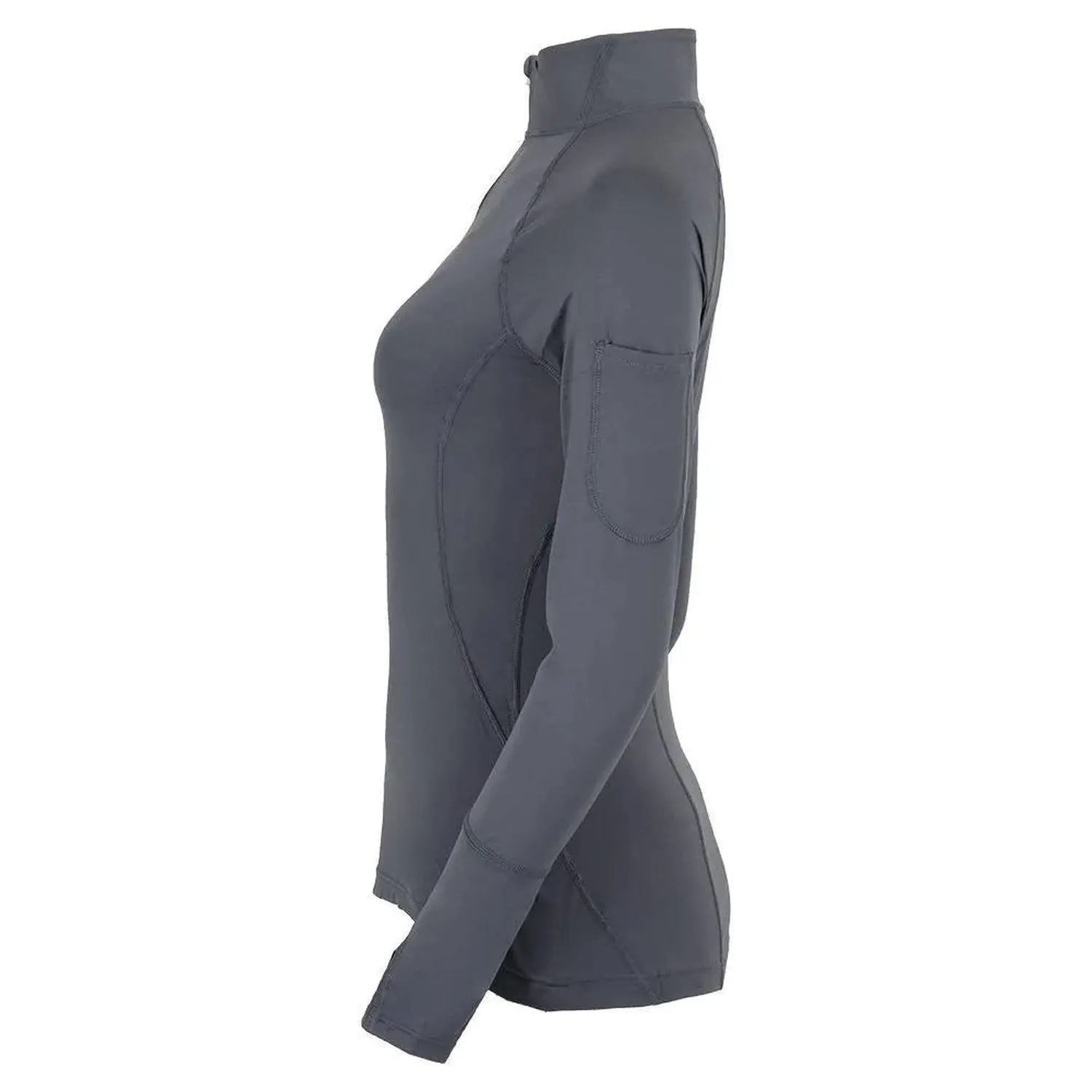 Women's Mock Zip Tennis Top-Apparel-BloqUV-3001-smoke-21-Tennis Express