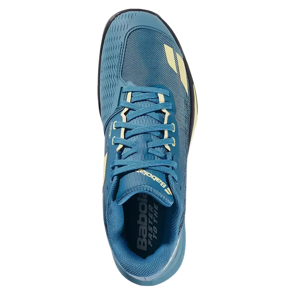 Men's Jet Mach 4 All Court Tennis Shoes Blue and Lime Yellow,Footwear,Babolat,,,Tennis Express,30F26629B-F26-3