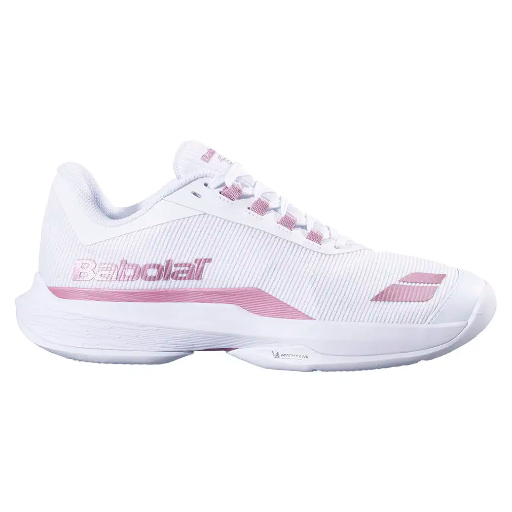 Women's Jet Tere 2 Clay Tennis Shoes White and Gold Pink-Footwear-Babolat-, [current_file_name-Tennis Express