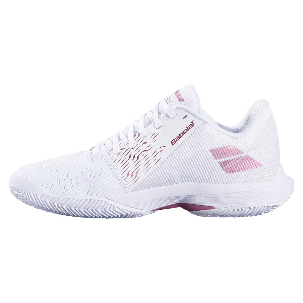 Women's Jet Tere 2 Clay Tennis Shoes White and Gold Pink-Footwear-Babolat-, [current_file_name-Tennis Express