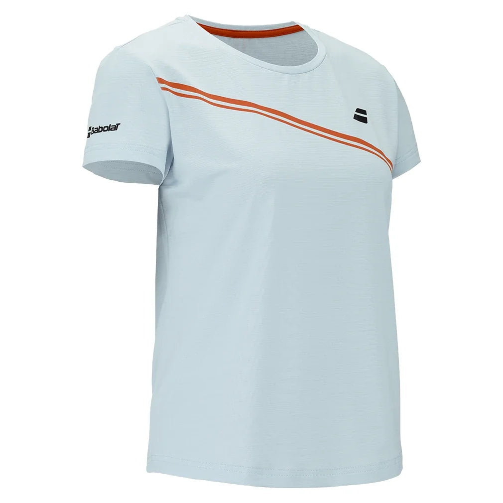 Women's Play Cap Sleeve Tennis Top Illusion Blue,Apparel,Babolat,,,Tennis Express,3BTG011-4142-2webp