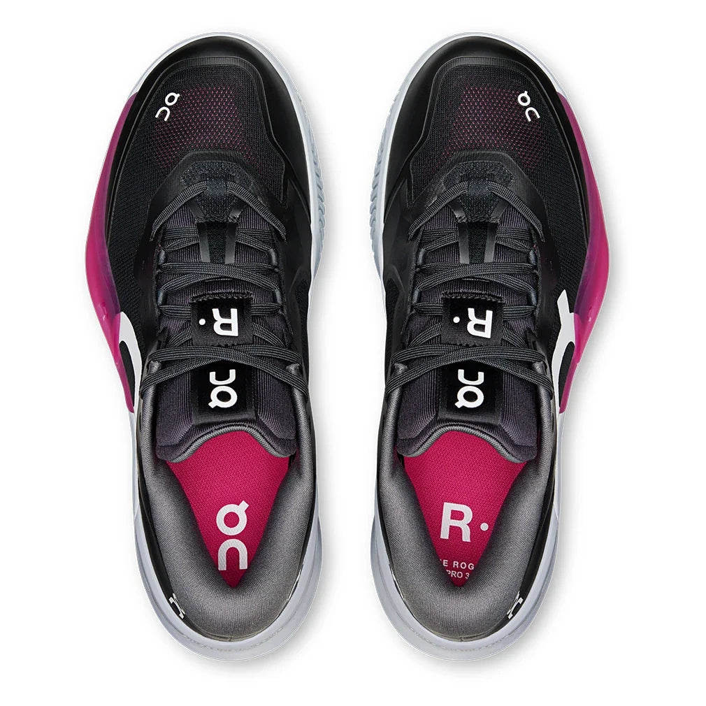 Women's CLAY Court THE ROGER Pro 3 Tennis Shoes Black and Pink,Footwear,On,,,Tennis Express,3WG10732890-3