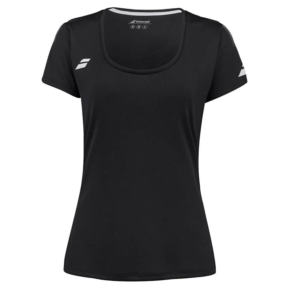 Women's Play Cap Sleeve Tennis Top-Apparel-Babolat-3WP2011-Black-Tennis Express