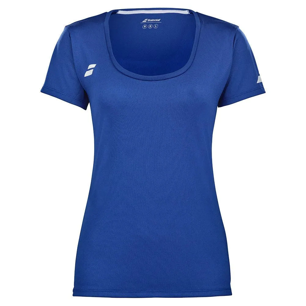 Women's Play Cap Sleeve Tennis Top-Apparel-Babolat-3WP2011-Blue-Tennis Express