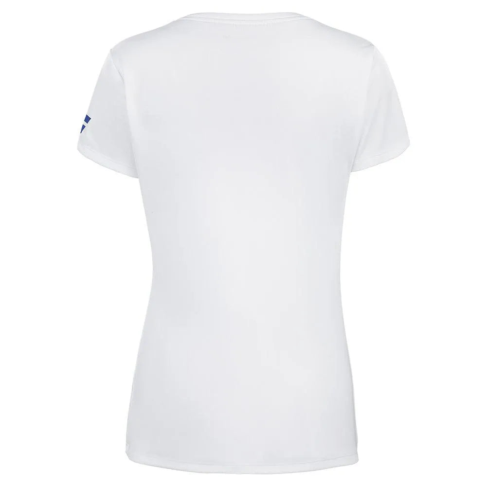 Women's Play Cap Sleeve Tennis Top-Apparel-Babolat-3WP2011-White-Tennis Express