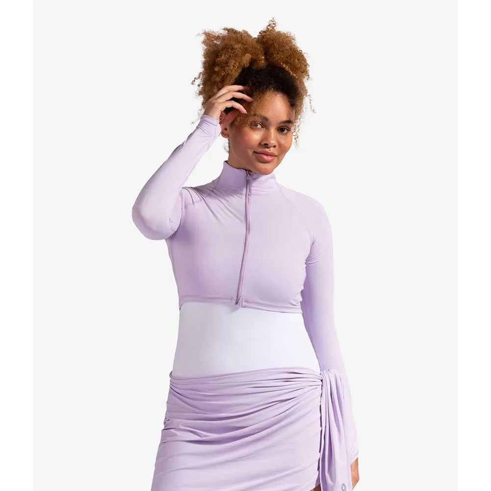 Women's Full Zip Tennis Crop Top-Apparel-BloqUV-4010-H21-M-Tennis Express