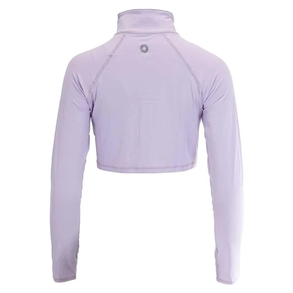 Women's Full Zip Tennis Crop Top-Apparel-BloqUV-4010-H21_Lavender-2-Tennis Express