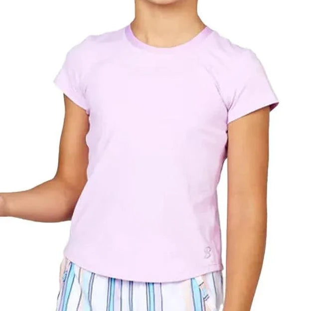Girls' UV Short Sleeve Tennis Top-Apparel-Sofibella-4057-S24-L-Tennis Express