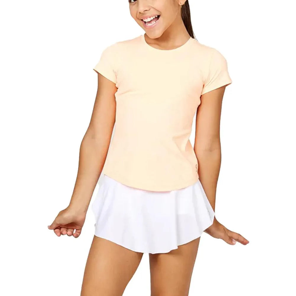 Girls' UV Short Sleeve Tennis Top-Apparel-Sofibella-4057-S24-S-Tennis Express