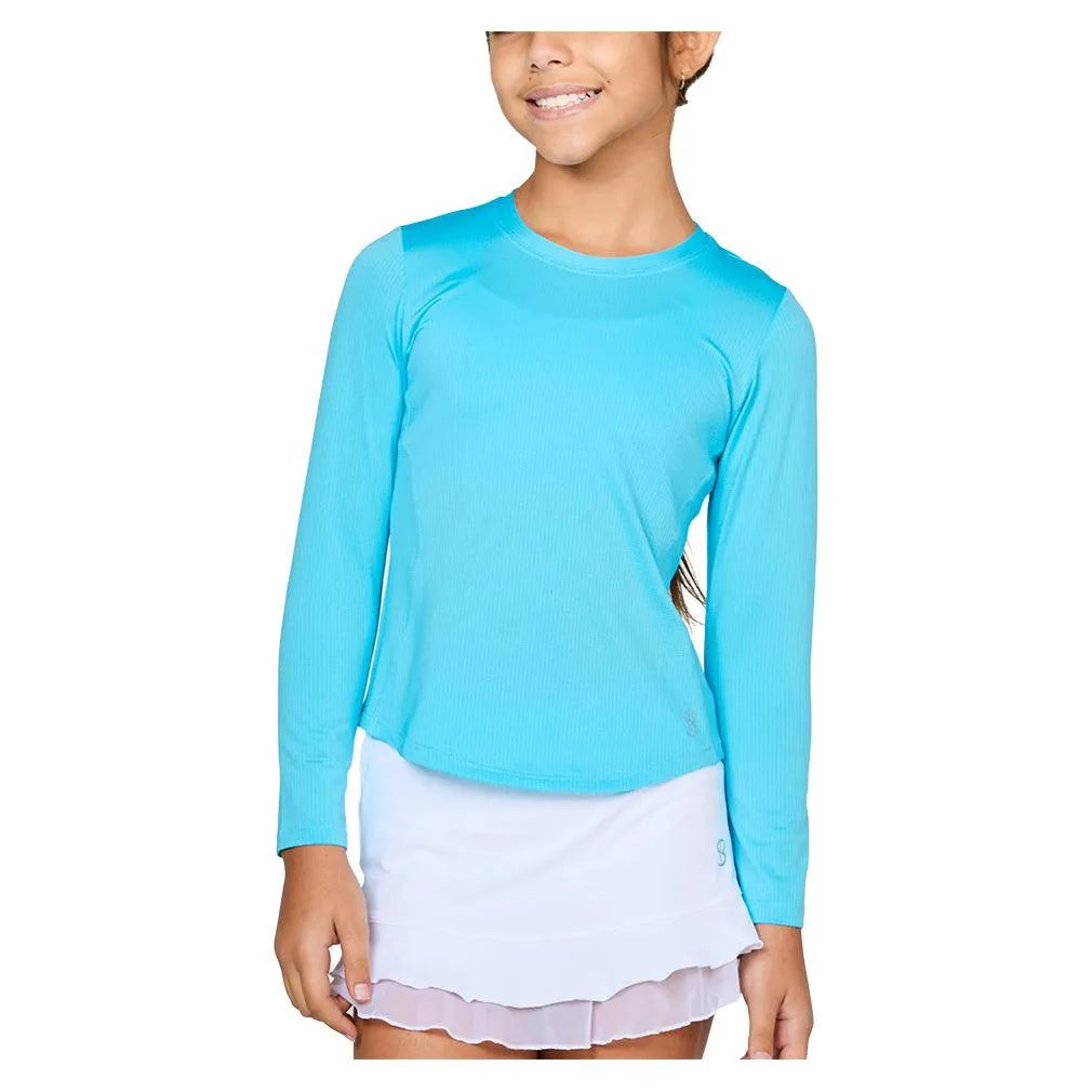 Girls' Long Sleeve Tennis Top-Apparel-Sofibella-4058-S25-bby-1-Tennis Express