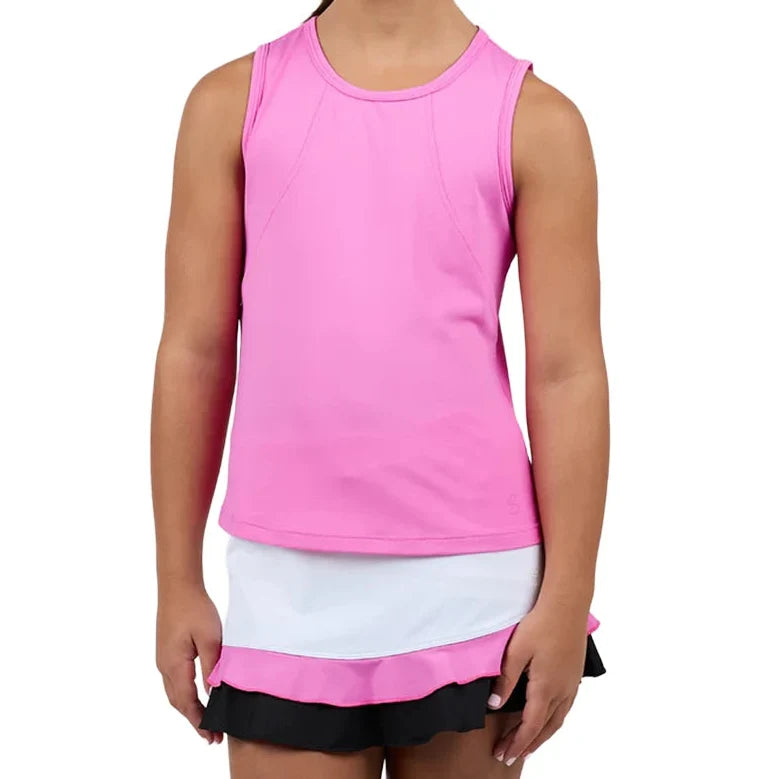Girls' Pinkology Tennis Tank Super Pink-Apparel-Sofibella-4062PIN-SUP-2-702463Tennis Express