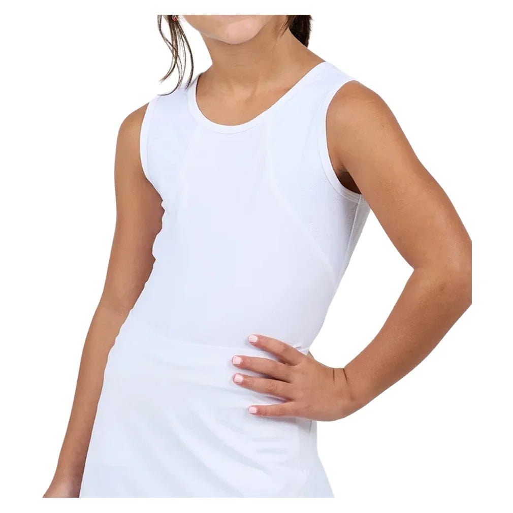 Girls' White Lotus Tennis Tank,Apparel,Sofibella,,,Tennis Express,4062WLO-WHT-2