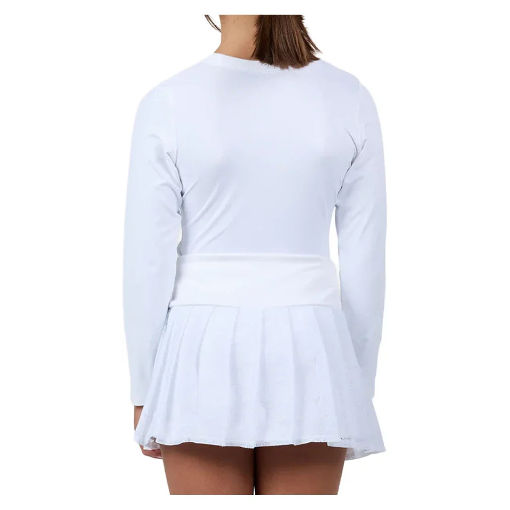 Girls' White Lotus Long Sleeve Tennis Top,Apparel,Sofibella,,,Tennis Express,4063WLO-WHT-2