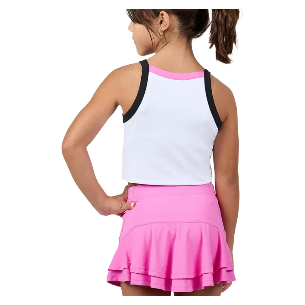 Girls' Pinkology Tennis Tank White-Apparel-Sofibella-4067PIN-WHT-1-Tennis Express