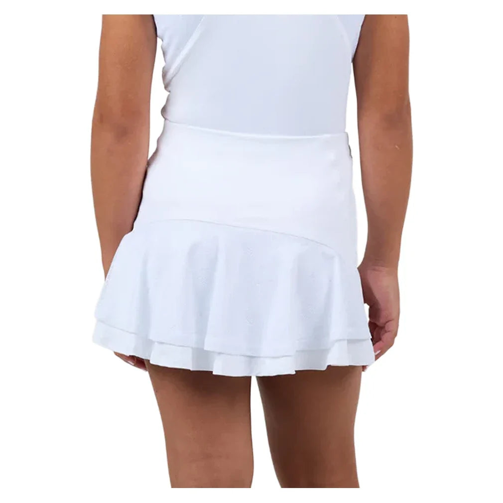 Girls' White Lotus Tennis Skort,Apparel,Sofibella,,,Tennis Express,4075WLO-WHT-2