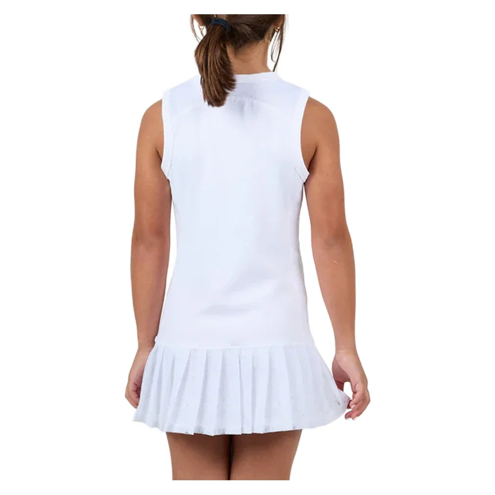 Girls' White Lotus Tennis Dress,Apparel,Sofibella,,,Tennis Express,4079WLO-WHT-2