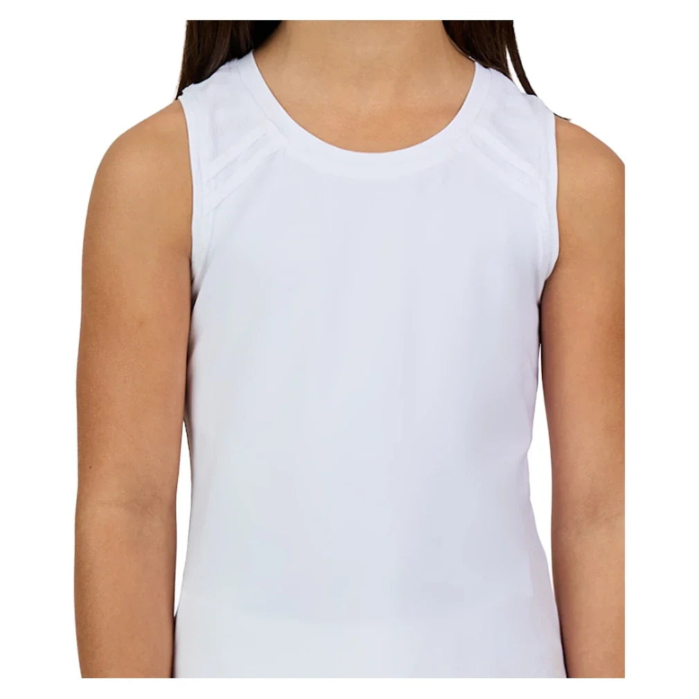 Girls' Tennis Tank White,Apparel,Sofibella,White,XS,Tennis Express,4081WST