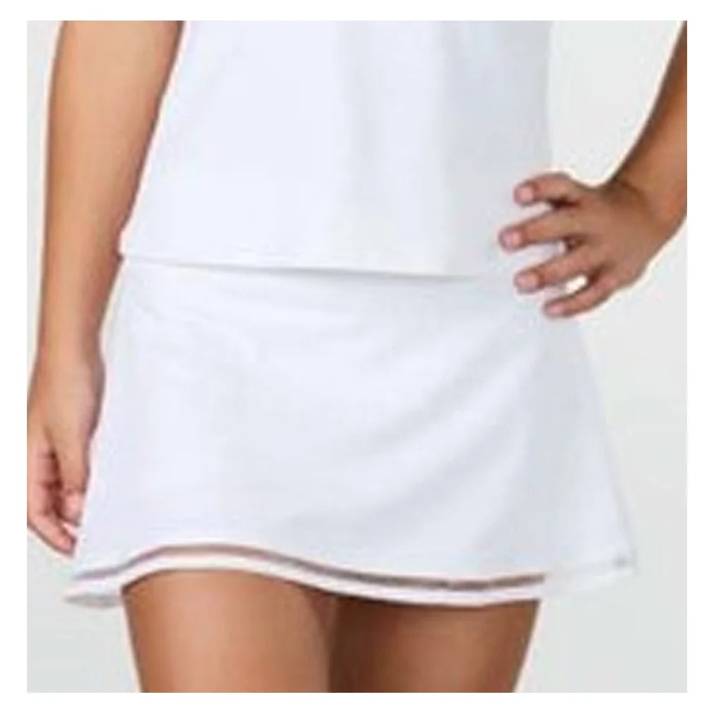 Girls' Tennis Skort White,Apparel,Sofibella,White,XS,Tennis Express,4085