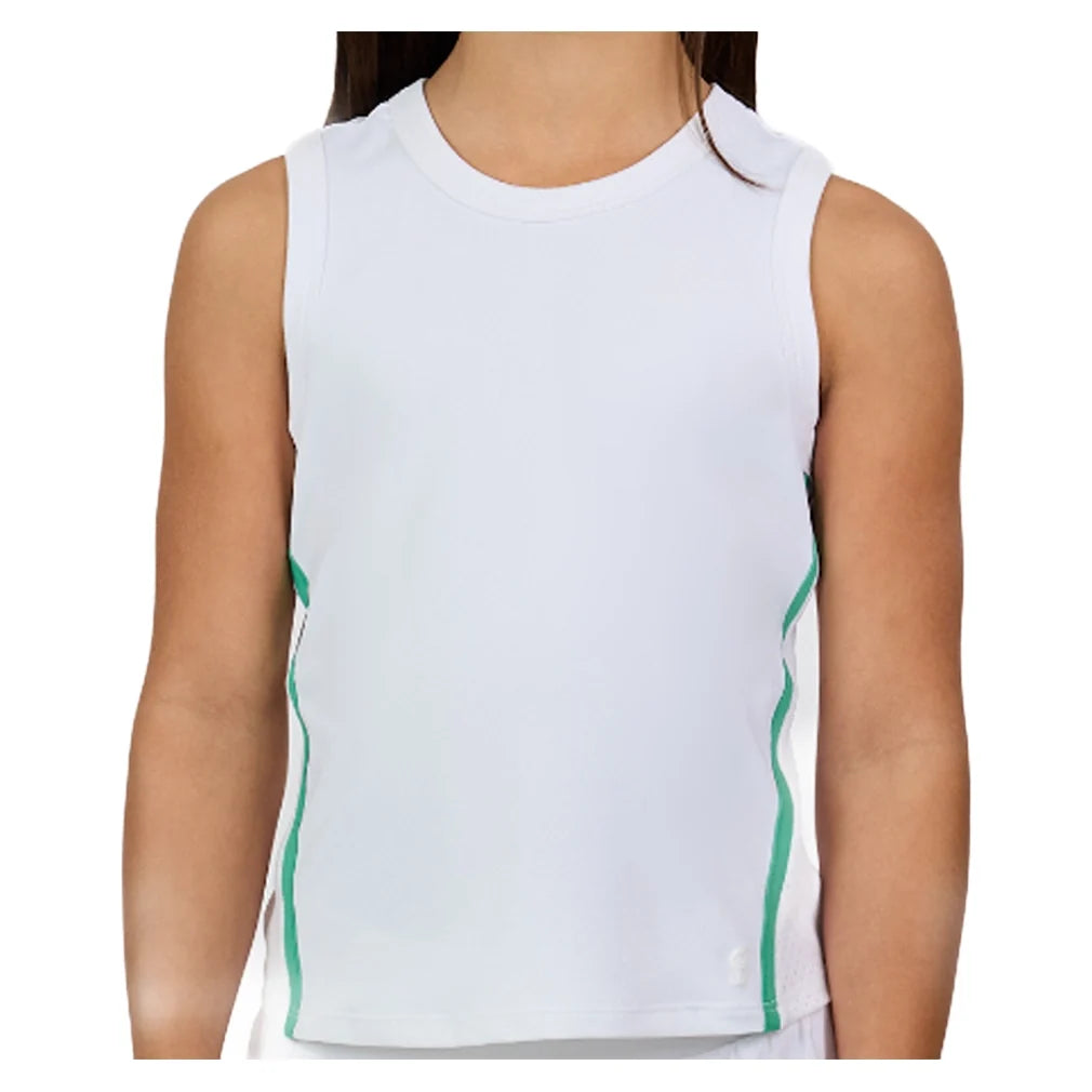 Girls' Racerback Tennis Tank White,Apparel,Sofibella,White,XS,Tennis Express,4092ALW